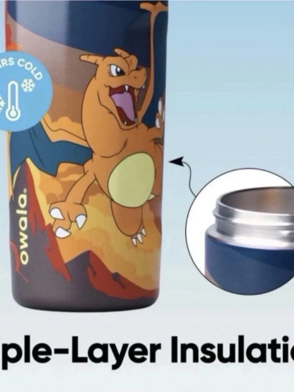 POKÉMON x OWALA FreeSip 16oz Charizard Stainless Steel Water Bottle